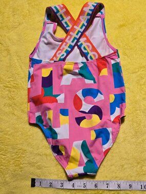 Stella McCartney Kids Girl Pink logo Alphabet Swimsuit One Piece size 5